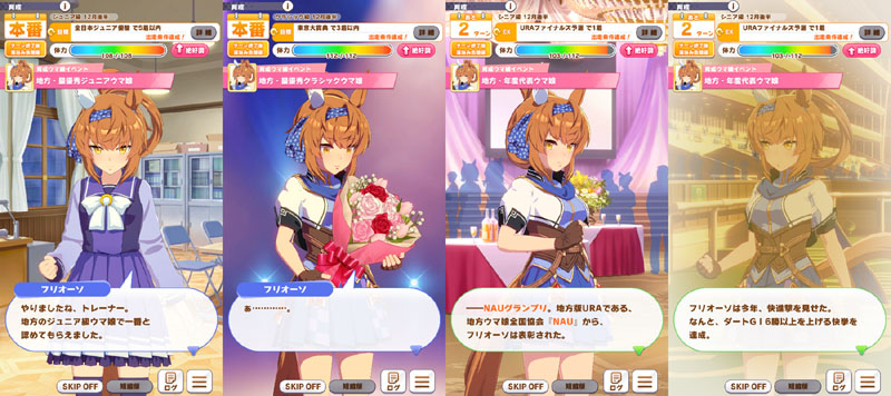 フリオーソの隠しイベント「地方・最優秀ジュニアウマ娘」、「地方・最優秀クラシックウマ娘」、「地方・年度代表ウマ娘」