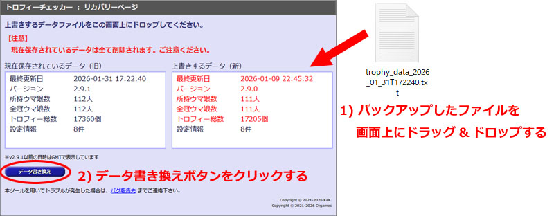 データのリカバリー手順