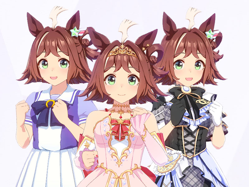 ラインクラフト（勝負服Dream Successorとニュースターズ・ロゼ、トレセン学園制服の三種類の衣装）