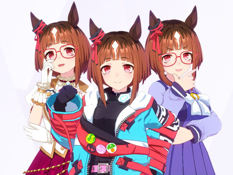 トランセンド（勝負服ZOKU-ZOKU GIZMOとニュースターズ・ロゼ、トレセン学園制服の三種類の衣装）