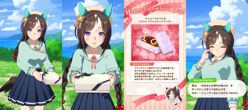 バレンタインデーにバカンスタルマエ（勝負服違いのホッコータルマエ）から貰った特別なチョコレート、ハスカップジャムサンドクッキー