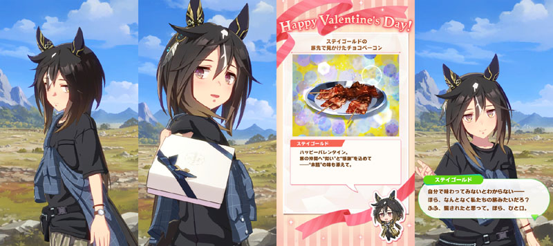 バレンタインデーにステイゴールドから貰った特別なチョコレート、旅先で見かけたチョコベーコン