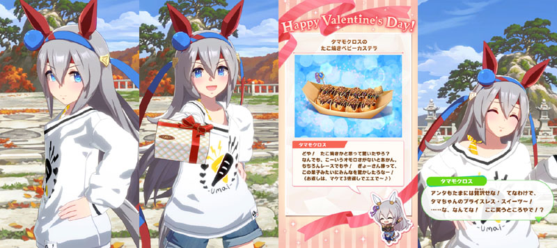 バレンタインデーに駿大祭タマちゃん（勝負服違いのタマモクロス）から貰った特別なチョコレート、たこ焼きベビーカステラ