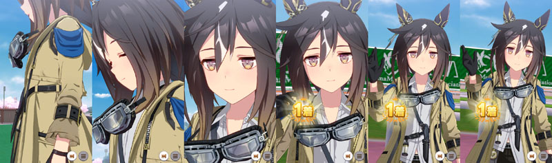 ステイゴールドの1着（勝利）演出（G2以下）、カメラが横から正面に90度パンするだけ