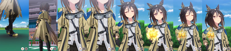 ステイゴールドの1着（勝利）演出、ウイナーズサークルで立ち尽くすステゴをカメラがパンするだけのシンプルなモーション