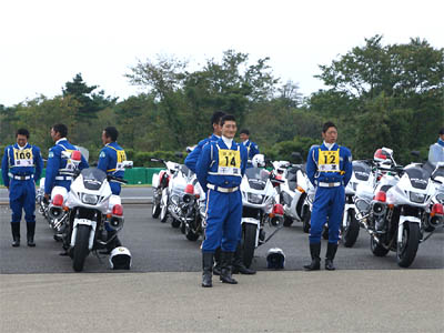 第47回全国白バイ安全運転競技大会に出場する千葉県代表の白バイ隊員