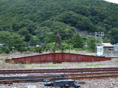 釜石駅の構内に残されている国鉄の蒸気機関車が使用していた転車台