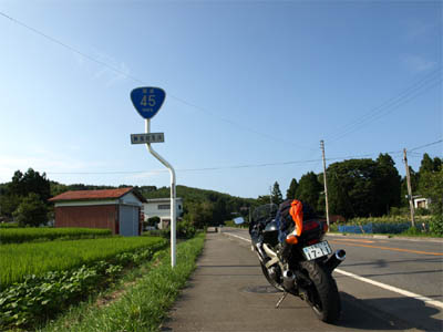 野田村玉川にある国道45号線の道路標識