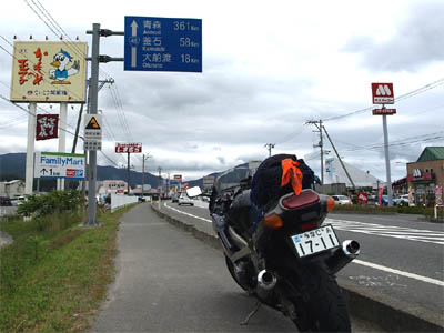 震災前の高田松原の国道45号線沿いに建てられていた青森まで361kmの距離標識