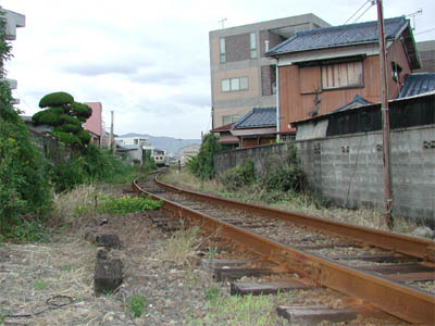 紀伊御坊駅の待避線に留置中の紀州鉄道線キハ600形