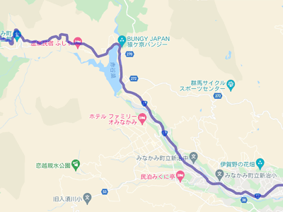 国道17号線と猿ヶ京温泉・新治の地図