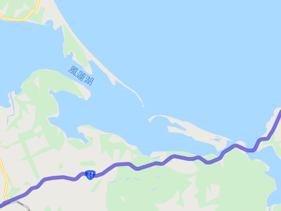 国道44号線と風連湖の地図