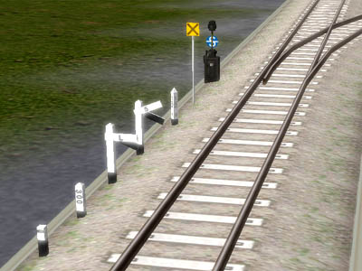 Ａ列車で行こう９の建造物一覧より逓減標、曲線標、勾配標、距離標、汽笛吹鳴標識、転轍器標識