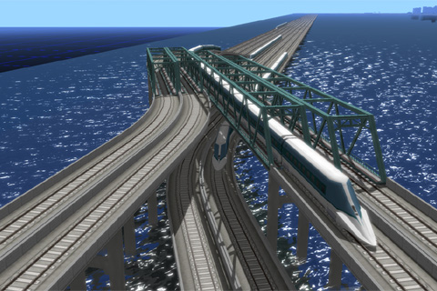 Ａ列車で行こう９で海上に敷設したリニア新幹線の路線