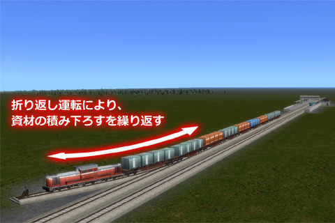 Ａ列車で行こう９で貨物列車の資材入出荷数を増やすための、本線から分岐したポイント