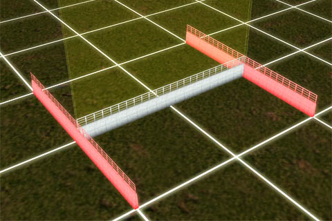 防護柵を整列配置した時の柵と柵の間隔と配置不可能な場所