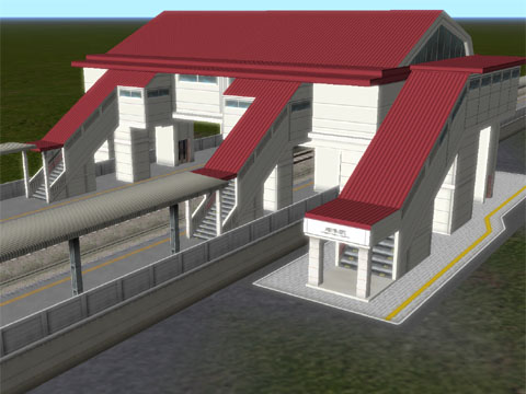 Ａ列車で行こう９の橋上駅の駅舎と階段