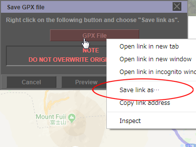 Bagaimana untuk menyimpan fail GPX?