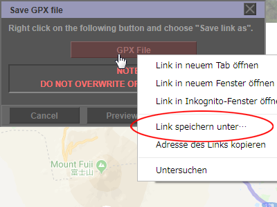 Wie speichere ich eine GPX-Datei?