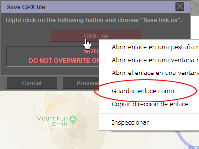 ¿Cómo guardar el archivo GPX?