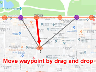 沿道路模式在Google地圖上創建的道路上行駛