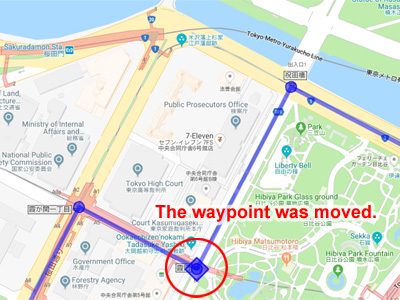 How to move waypoints on Google Maps (step4)