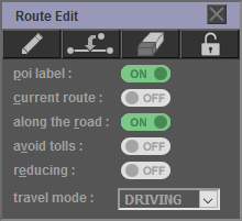 Route Editダイアログ