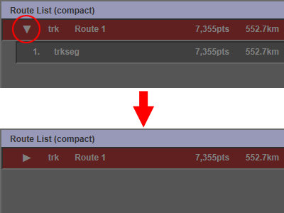 Triangle button to collapse child track segment