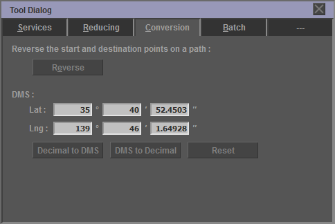 GPXEVのツールダイアログ（３個目のタブ）