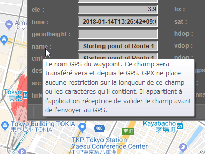 info-bulle du dialogue de waypoint