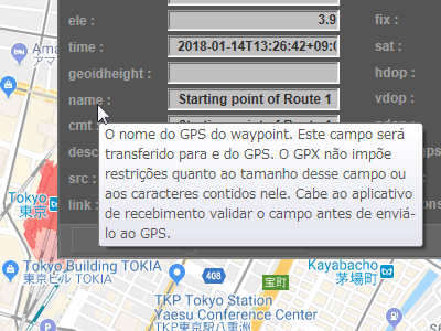 dica de ferramenta do diálogo do waypoint