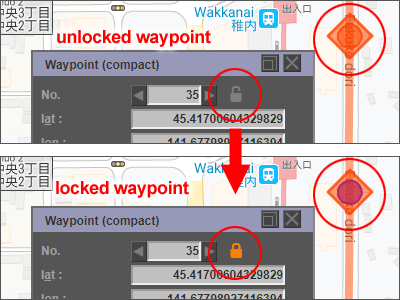 Locked waypoint