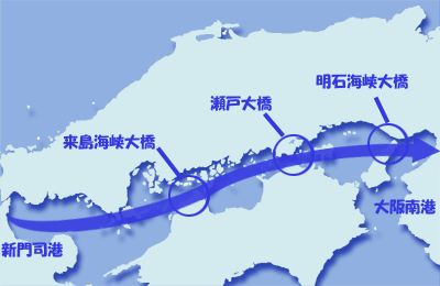 瀬戸内海航路 簡易マップ