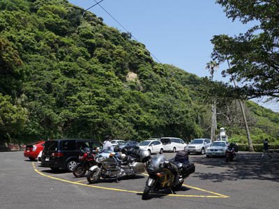 本土最南端「佐多岬」の駐車場とバイク