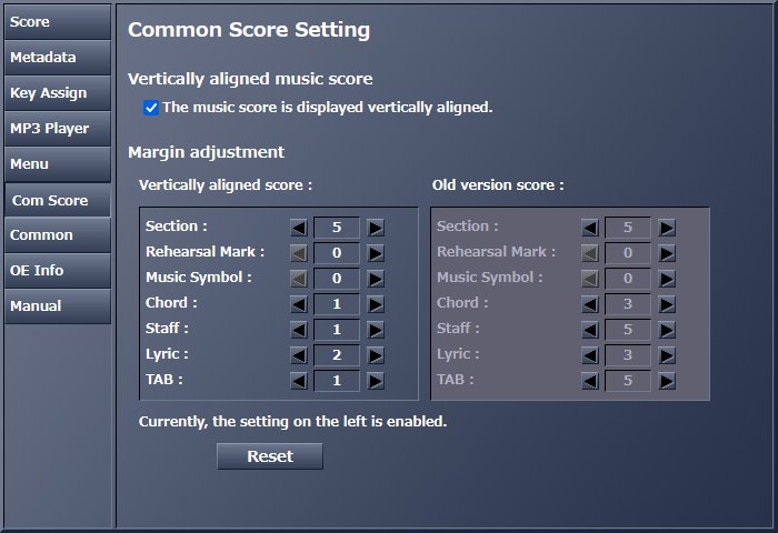 Общая настройка счета в «Score Viewer»