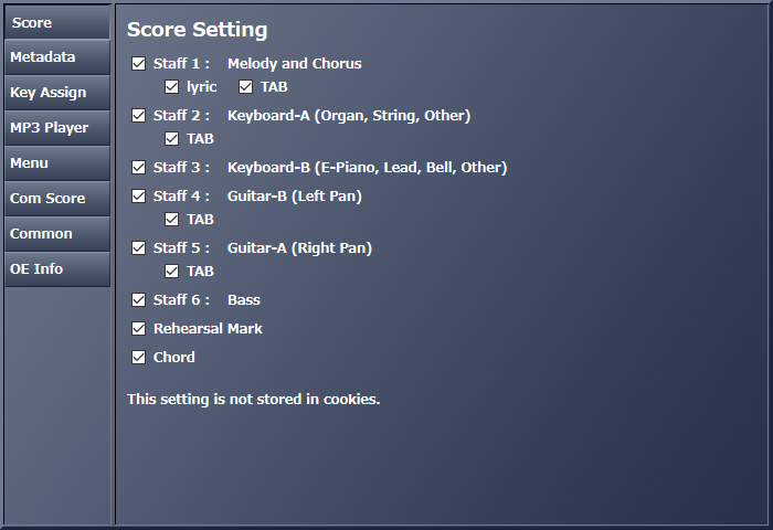Réglage de la partition musicale de Score Viewer