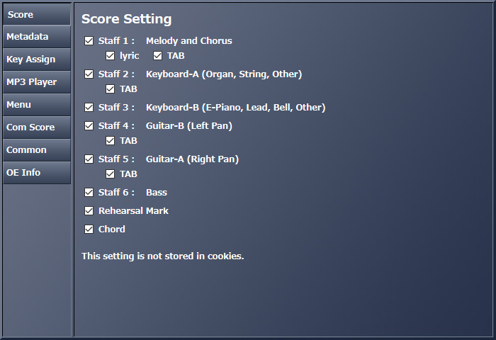 Настройка музыкальной оценки «Score Viewer»